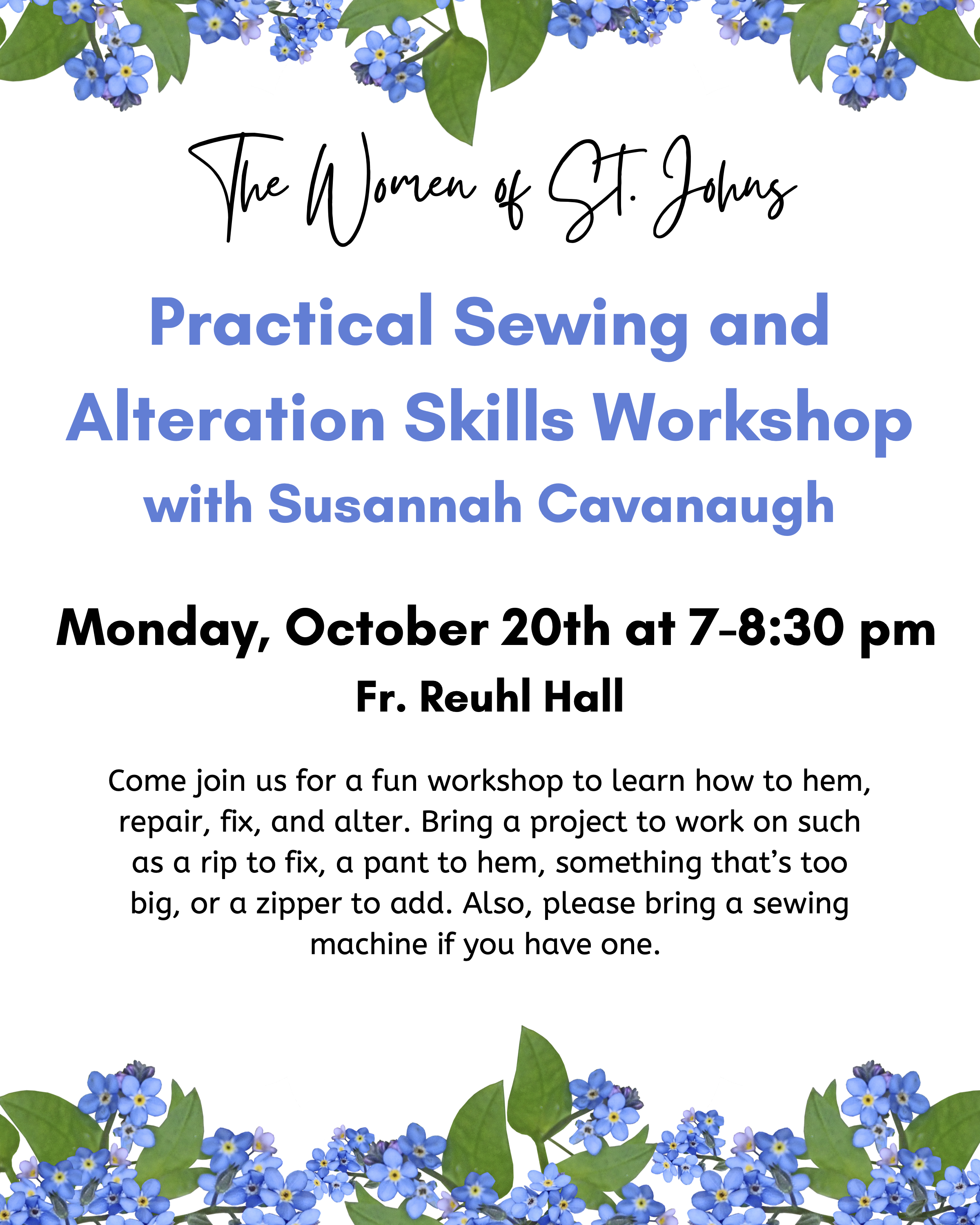 Flyer For Sewing Workshop