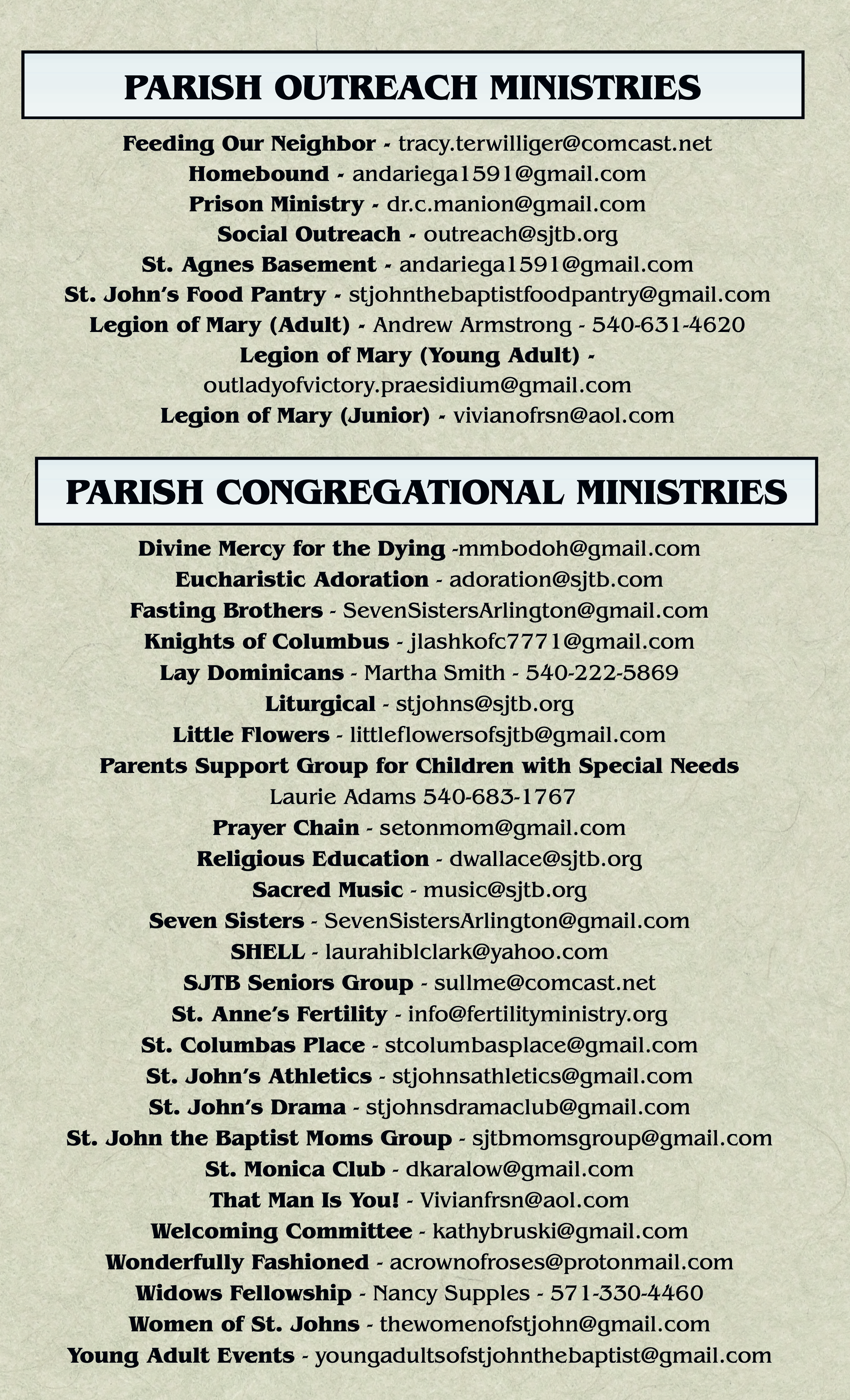 Parish Ministries 8.5 X 14 In