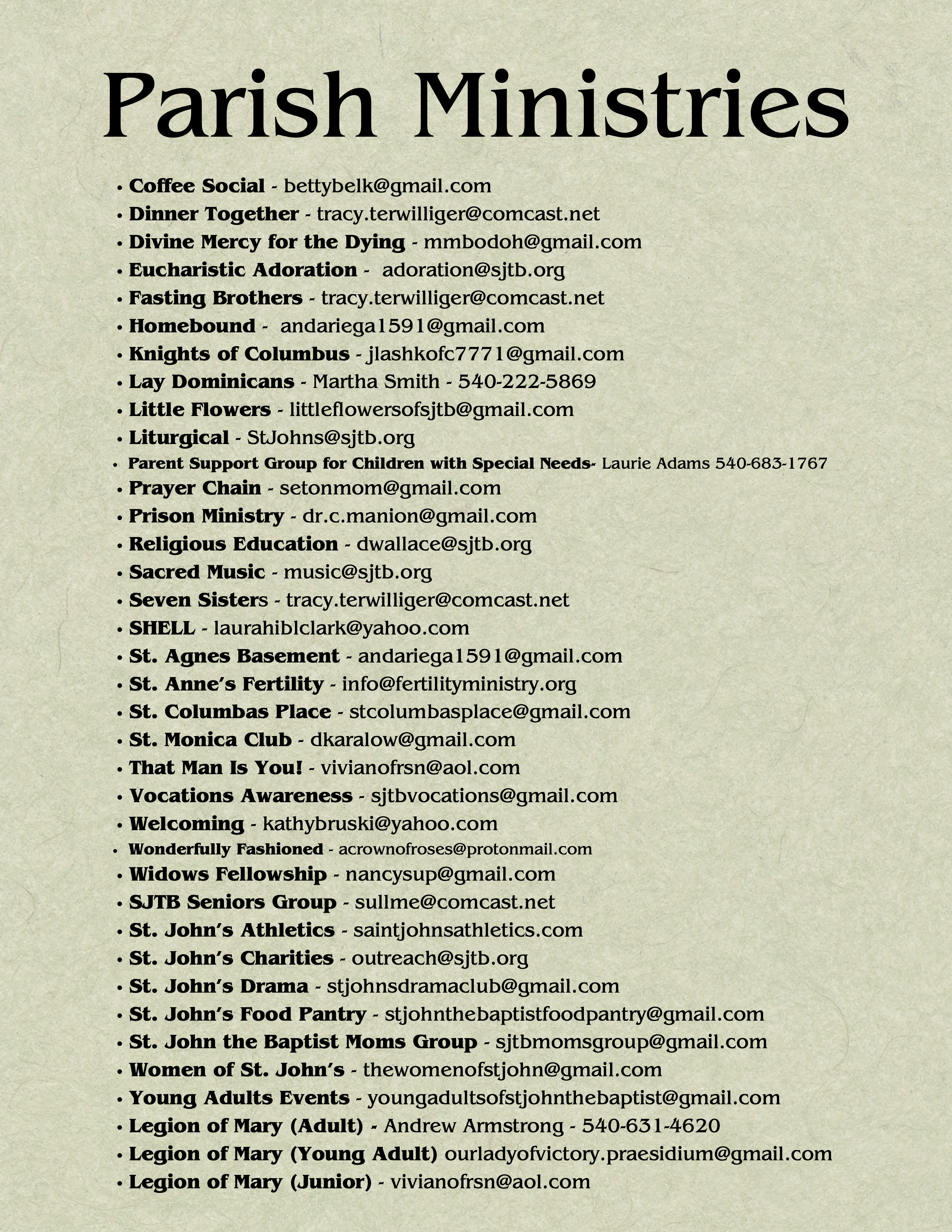 Parish Ministries Document 7