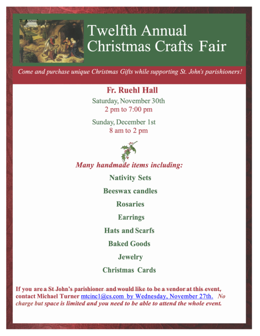 2024 Christmas Crafts Fair Flyer