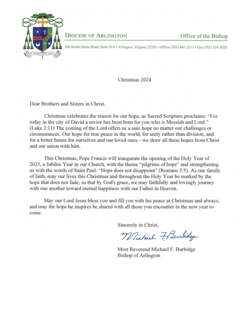 Bishops Christmas Message 2024 En